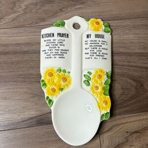 Floral Kitchen Prayer Spoon Rest